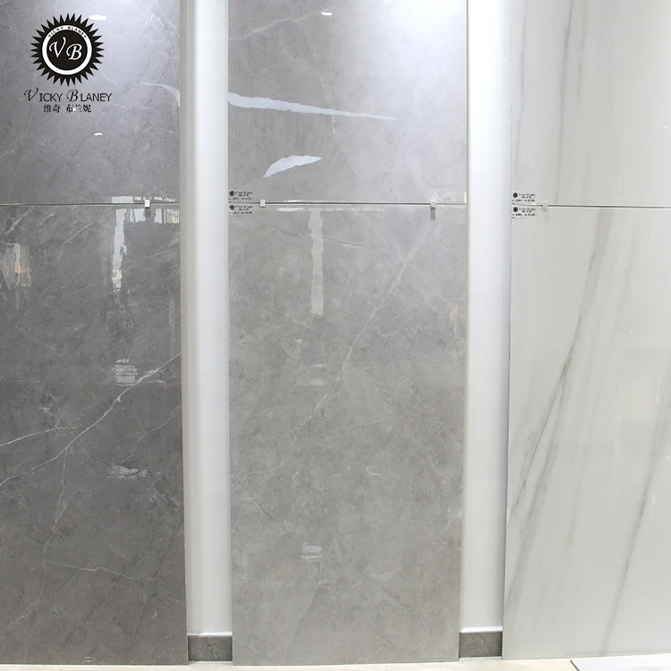 Grey acid resistant big size porcelain floor wall  ceramic  living room tile