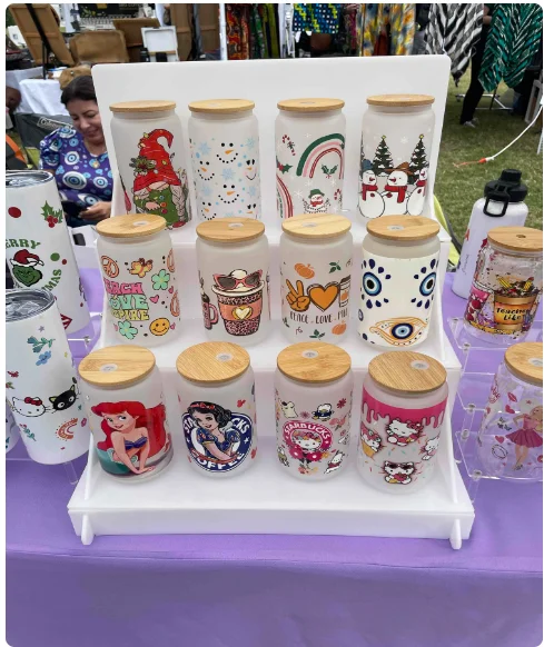 Factory wholesale 16 oz 16oz Clear Frosted Sublimation Blanks Glass Can Shaped Beer Glass tumbler with bamboo lid and straw