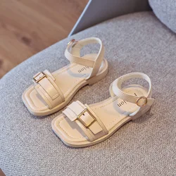 Новинка Весна 2021, детские сандалии принцессы, повседневная детская обувь для девочек с открытым носком, пляжная обувь для девочек