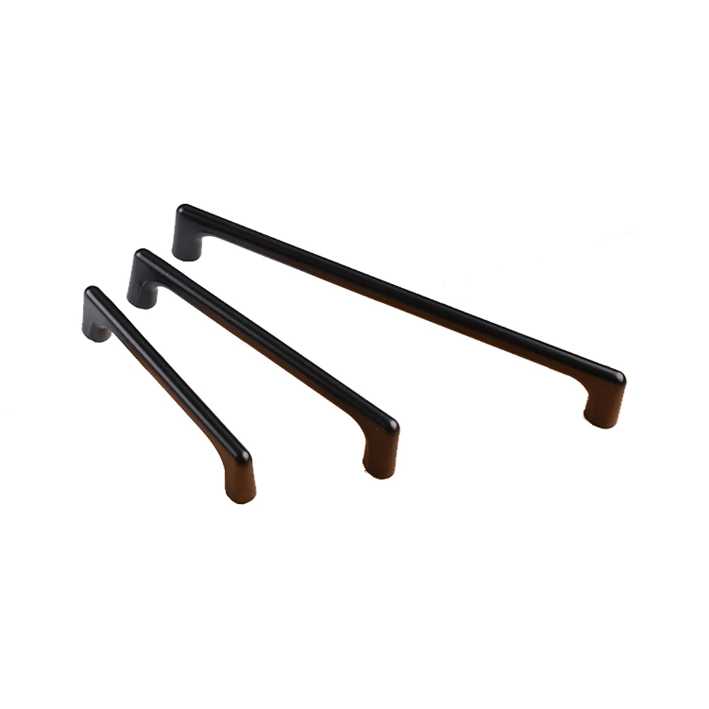 High Quality Black Square Aluminium alloy Drawer Kitchen Furniture Pull Handles Knobs Cabinet Furniture Handle