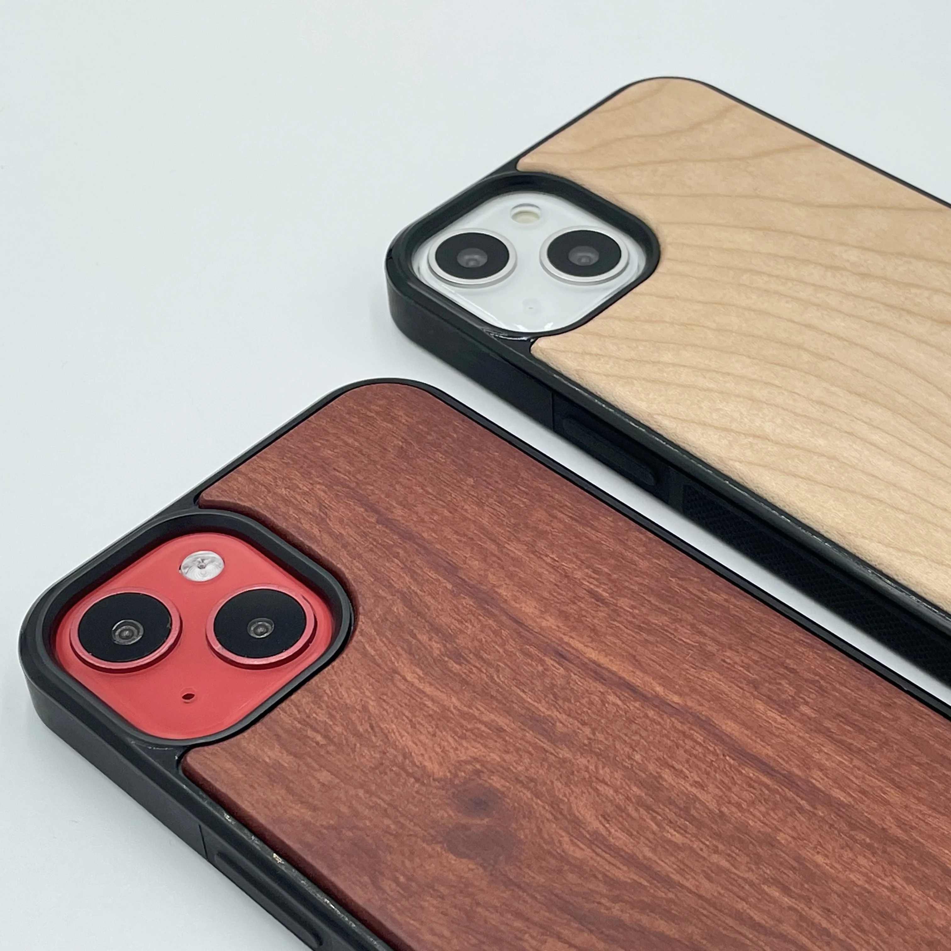 Wholesale Cute bumper phone case Natural Wood Layer TPU cell phone case for iphone 11 12 13 14 pro max design case with rubber