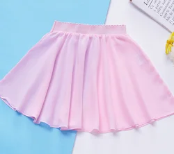 Детская Одежда для танцев, белые, розовые, черные, фиолетовые Короткие Детские Балетные шифоновые юбки для танцев для девочек