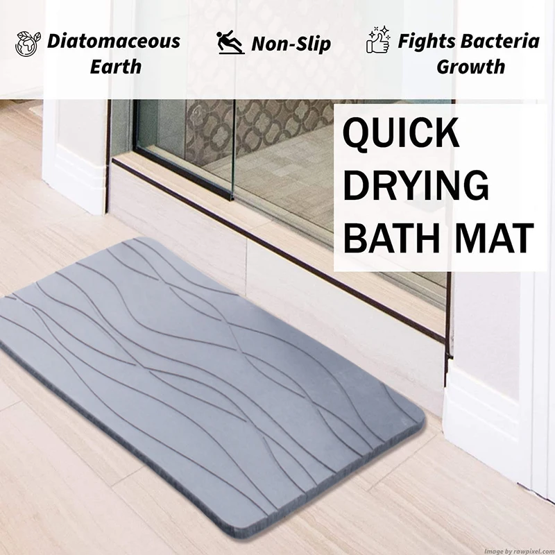 (CHAKME) Carton Emballage Avec Motif Personnali Tapis De Bain En Pierre Absorbent Diatomite