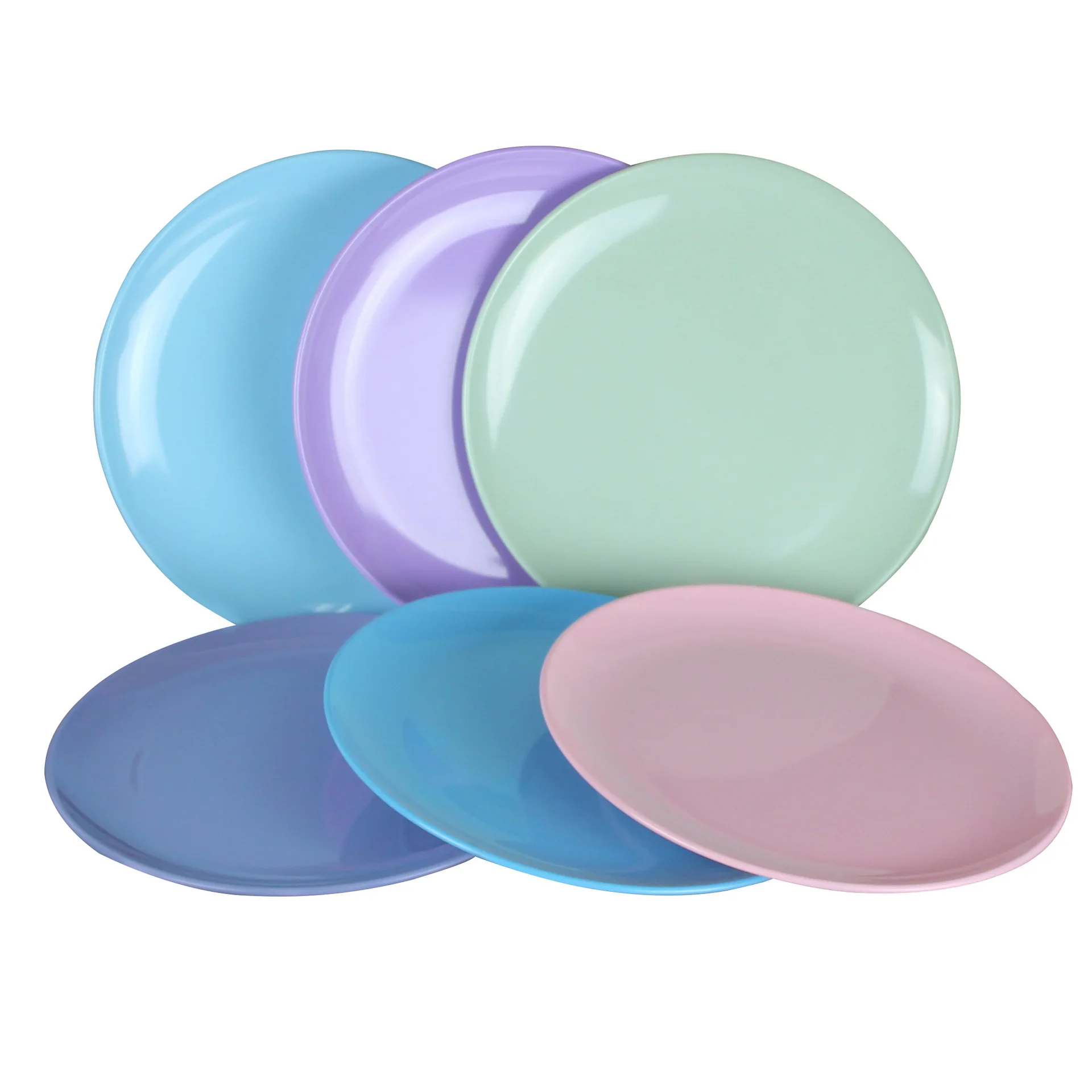Custom plastic round Pigmented Dinner plate 5 inch 6 inch 7 inch 8 inch 9 inch 10 inch for home, restaurant, hotel