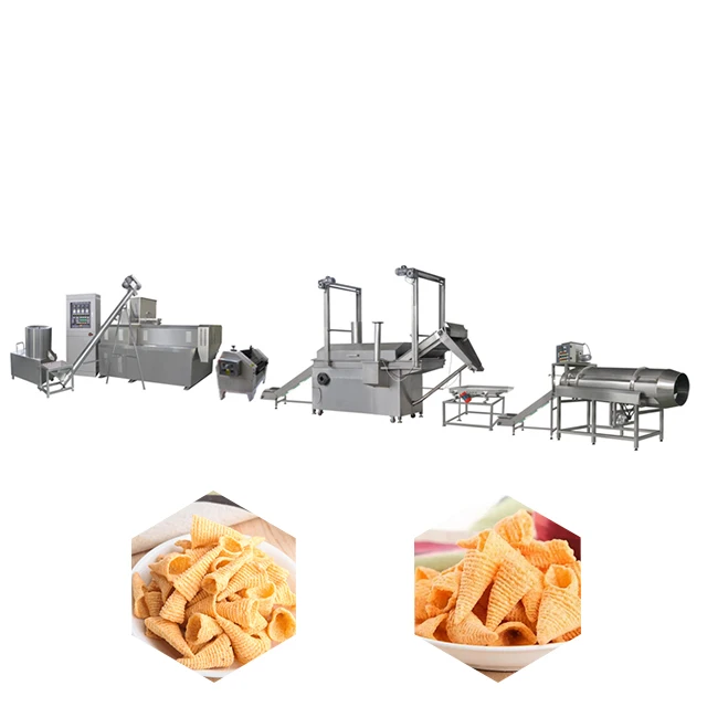 fried flour snack machine corn puff extruder chips bugles chip production line