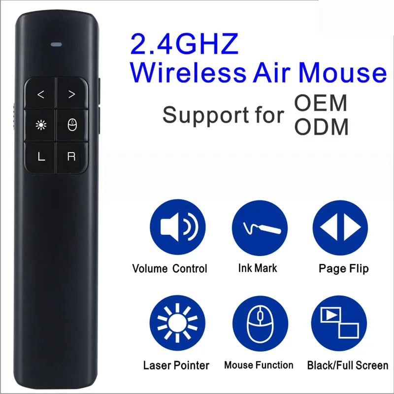 New Air mouse USB Rechargeable Wireless Powerpoint Laser Presenter Slide Changer