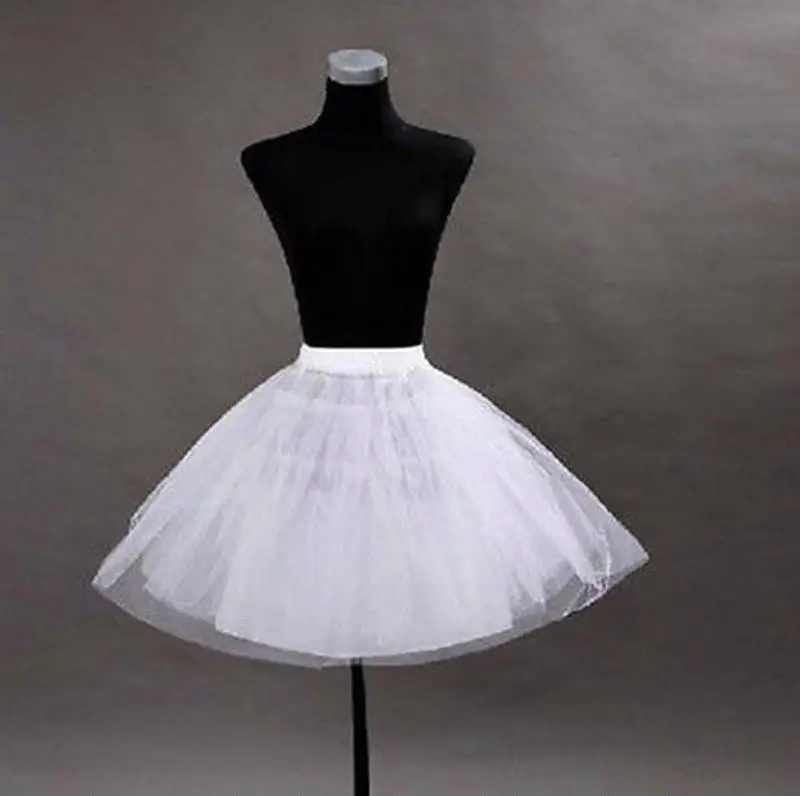 Wedding Accessories White Black Red Short Petticoats Tulle Crinoline for Girls Tutu Skirt Ball Gown Underskirt Jupon-mariage We