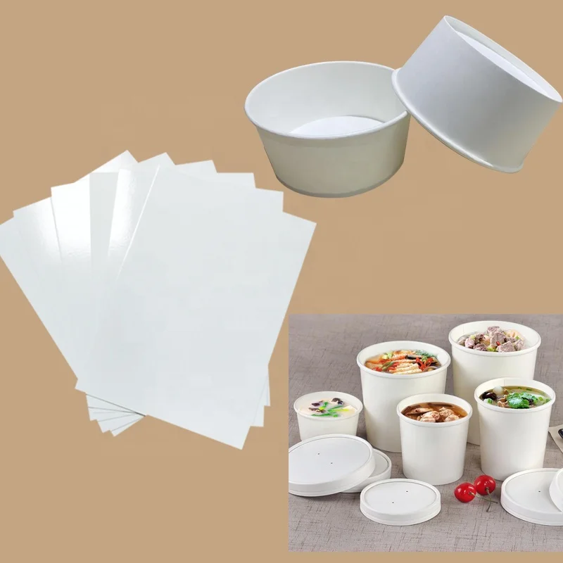 Environmental & biodegradable food grade PE film laminated white card board for making paper bowl
