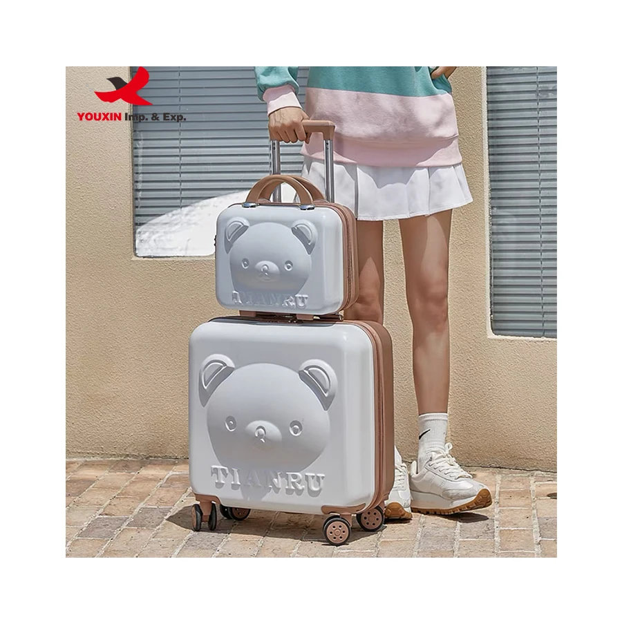 Fashionable Cartoon Travel Suitcase with Hand Bag Trolley Bag Fashion Women Suitcase Rolling Luggage set