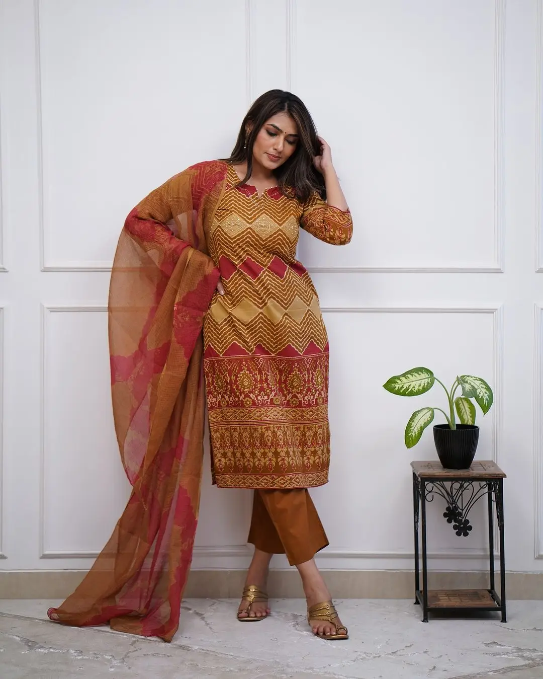 Красивые брюки Katha Moti удобные хлопковые Kurti мягкие для свадьбы