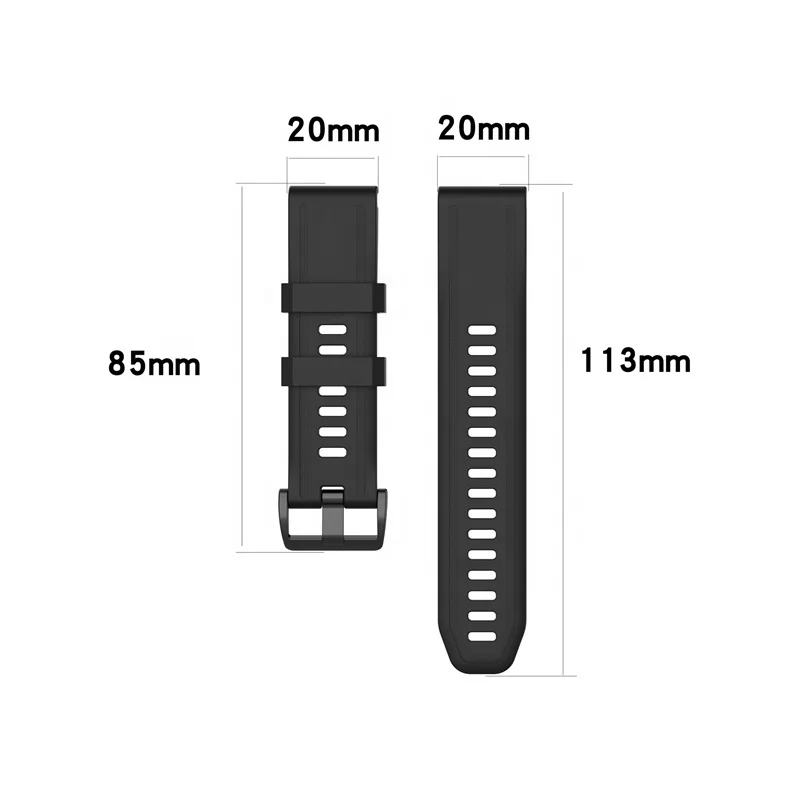 20MM Fashion Style Durable Silicone Wristband Smart Watchband Wrist band Strap Rubber Vertical Wave For Garmin Watch Series