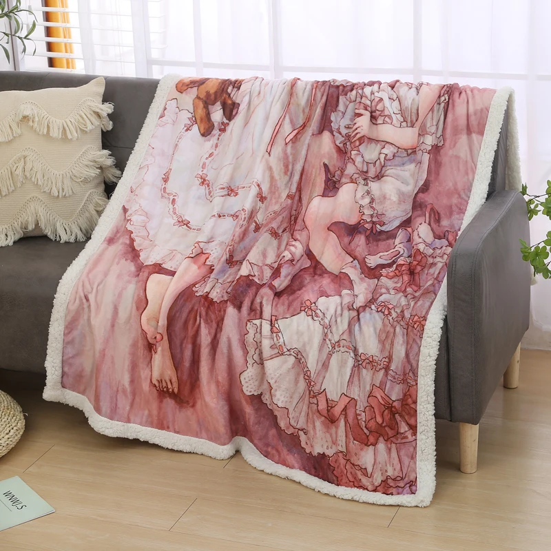 Printed Blanket Fleece Blanket Printed King And Queen Size Coral Flannel Fleece Blanket