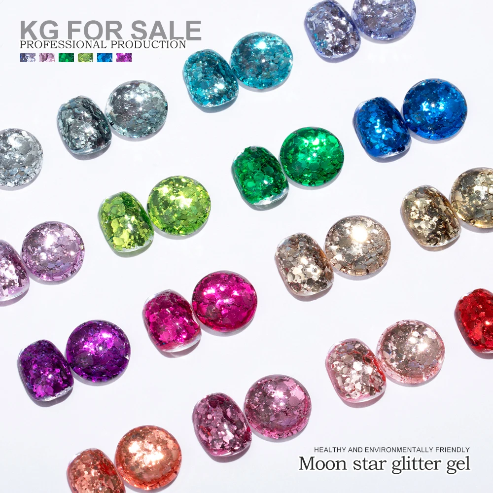 Moon Star Glitter Gel 1KG Diamond Nail Gel Polish Supper Shiny Glitter Gel In China Big Factory