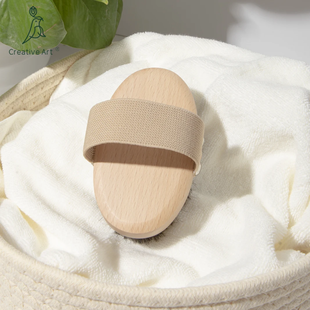 Wholesale Skin Wet Or Dry Shower Brush Black Body Bath Brush With Soft Boar Bristle  Buy Private Label Dry Skin