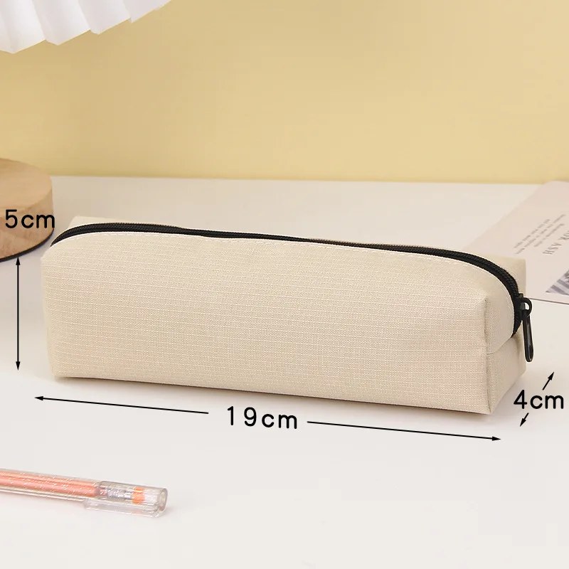 Exam Pencil Case Simple Ins Style Niche Stationery Box Printable Logo Solid Color Stationery Case Small Portable Pencil Bag