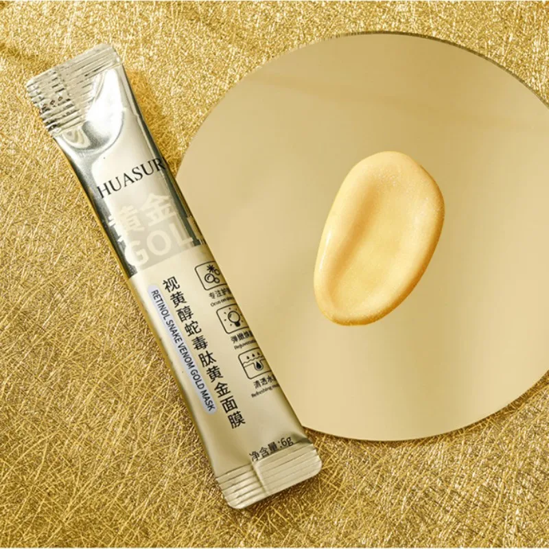 Skincare retinol peptide gold face mask sachet venom peel off snakes mask
