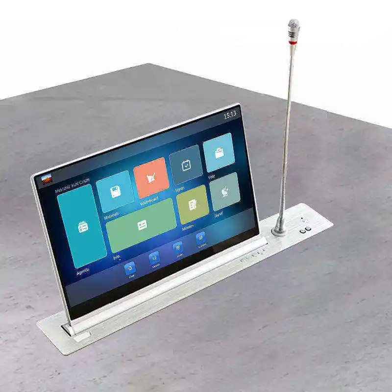 Paperless conference system Monitor Lift Hidden Intelligent Desk Computer Equipment Digital Conference System