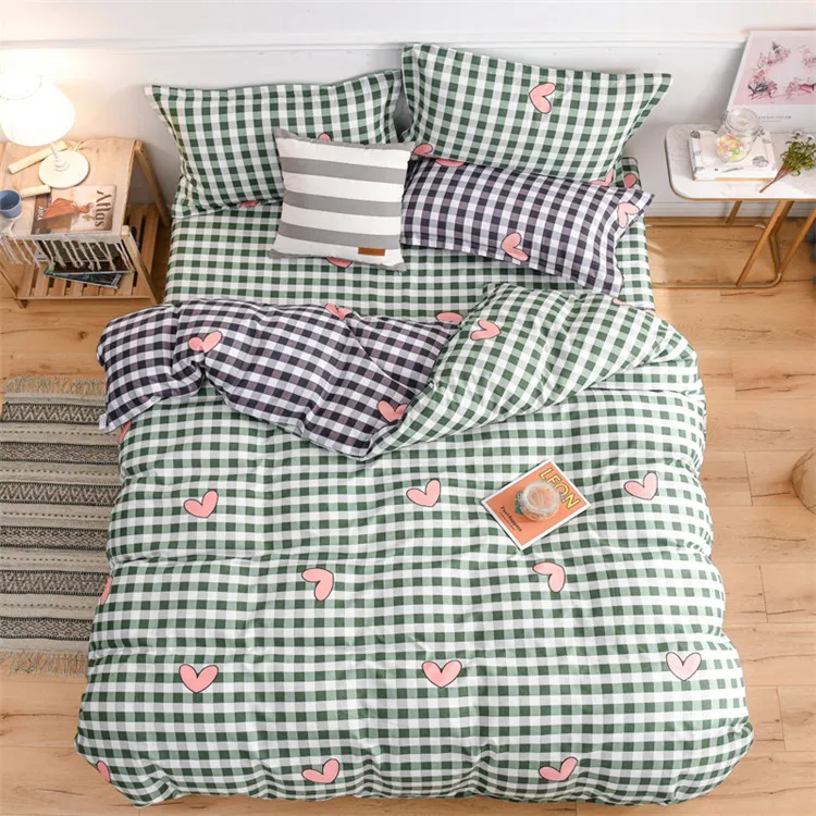 Wholesale Woven Bedding linen Quilt Double Polyester Bed Sheets Set With Pillow Cover