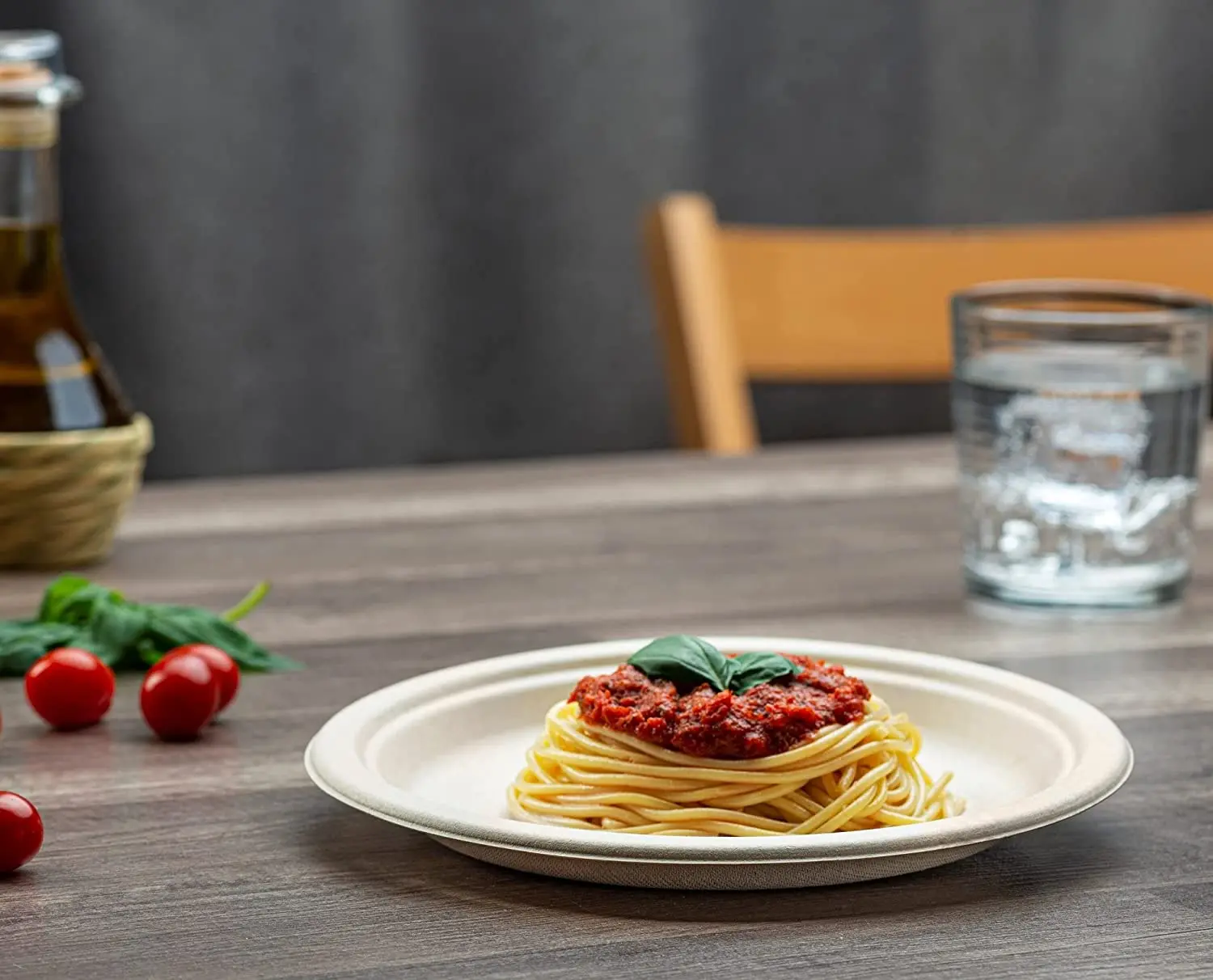 9 Inch Disposable Bagasse Paper Plates Unbleached Brown Natural Biodegradable Plate Sugarcane Plate