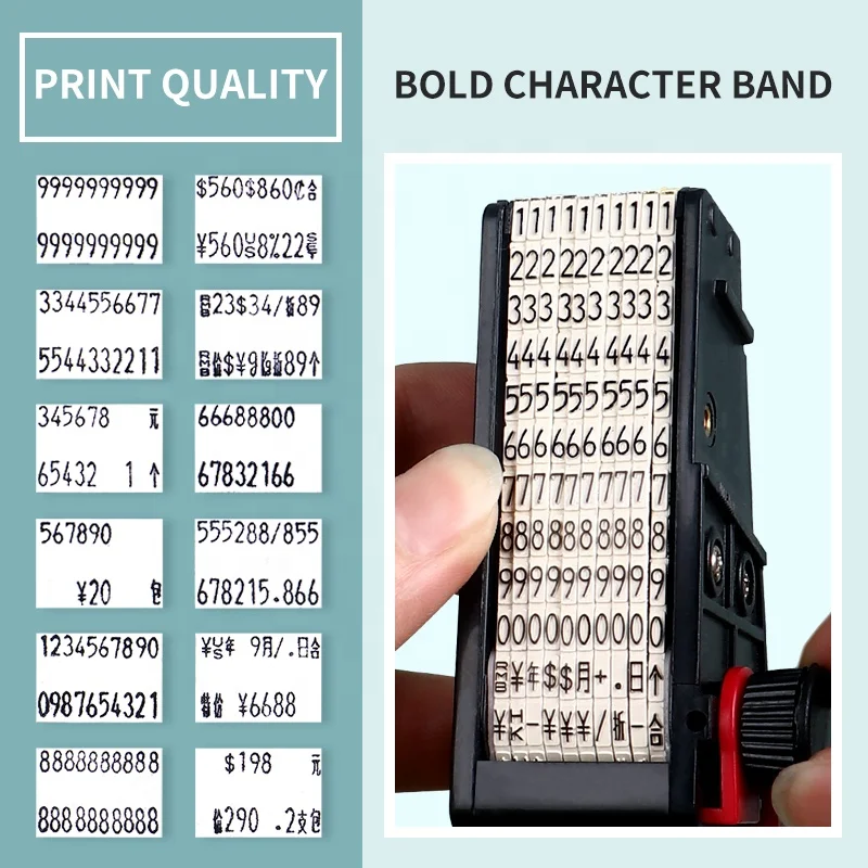 Supermarket Price Tag Labeling Machine Two Lines 10 Digits CN 2316 Manual Label Gun Labeller