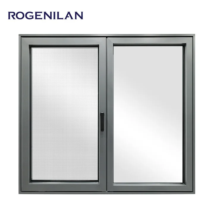Rogenilan double sliding glass windows sliding large windows double leaf aluminium sliding windows