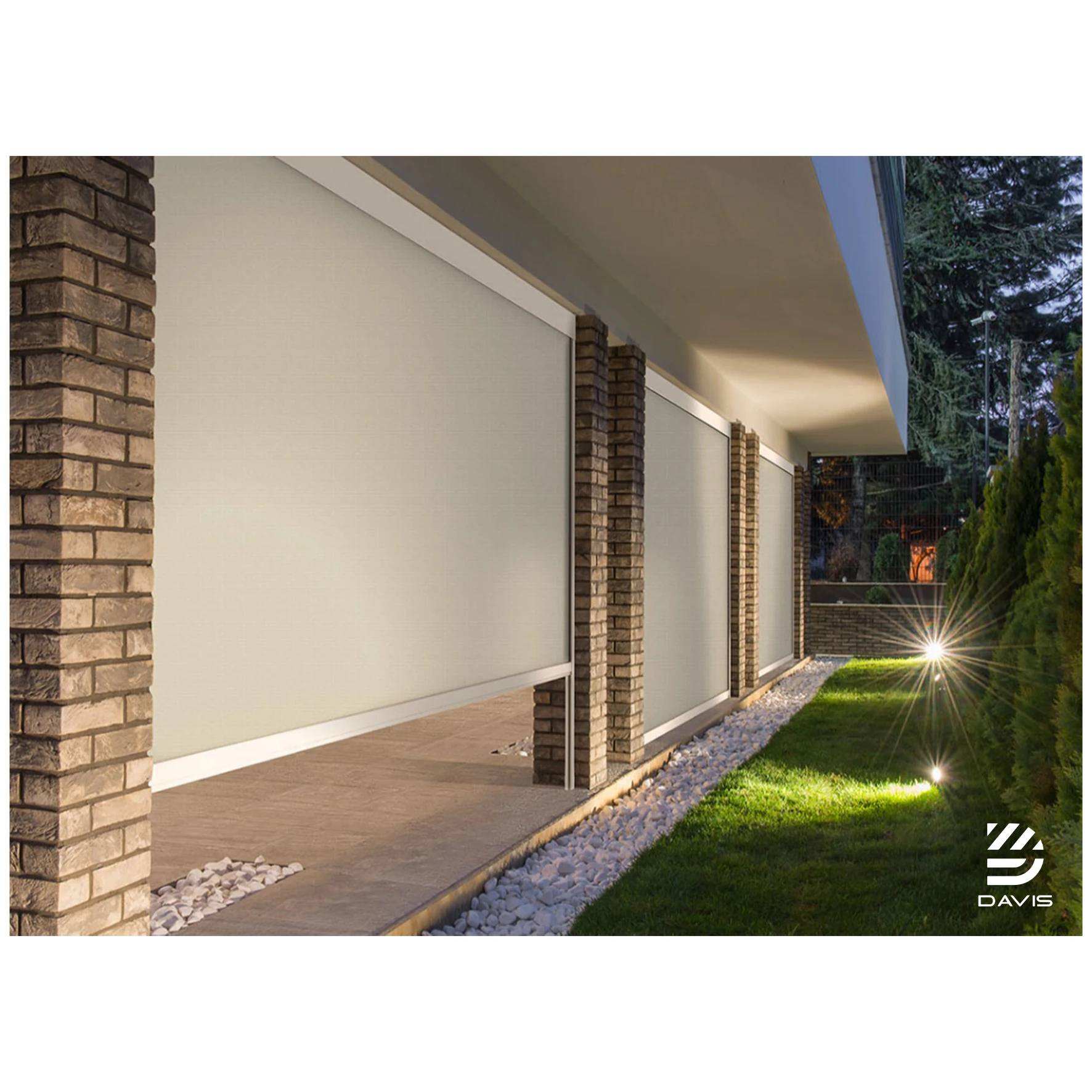 Outdoor Waterproof Electric Motorized Roller Ziptrack Screen roller Blinds