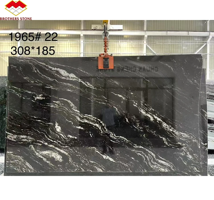 Polished Cosmic Black Granite Stone Marble Slab for Wall Panel and Dining Table
