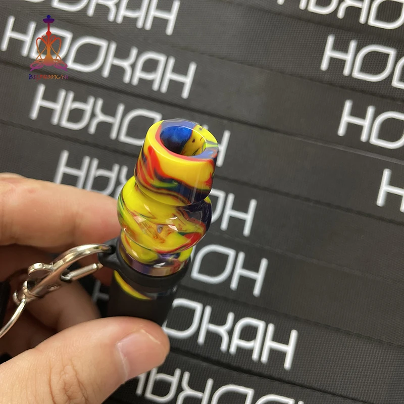 China Handmade Shisha Hookah Accessories Acrylic Hookah Mouthpiece Mouth Tips Acrylic Tip for Metal Hookah With Lanyard