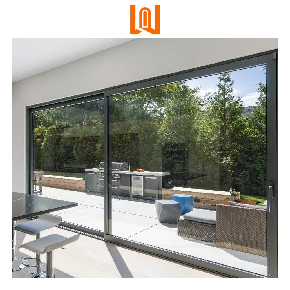 Custom Energy Saving Outdoor Aluminum Double Glazed Insulated Sliding Glass Door