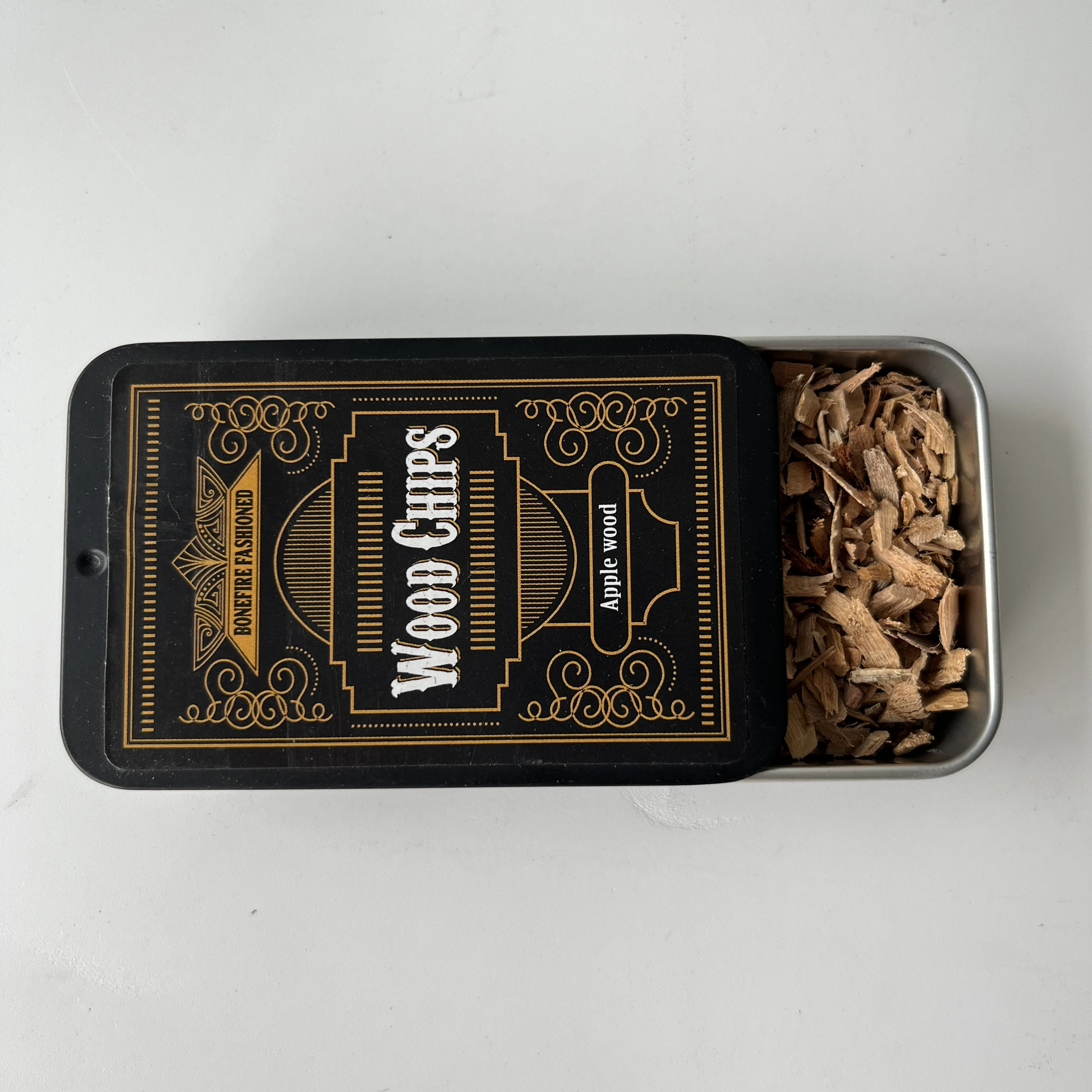 Quadrate Square Rectangle Black  Metal tins dry fresh natural wood Cocktail smoking chips Smoke fuels Smoker wood fuel sawdust