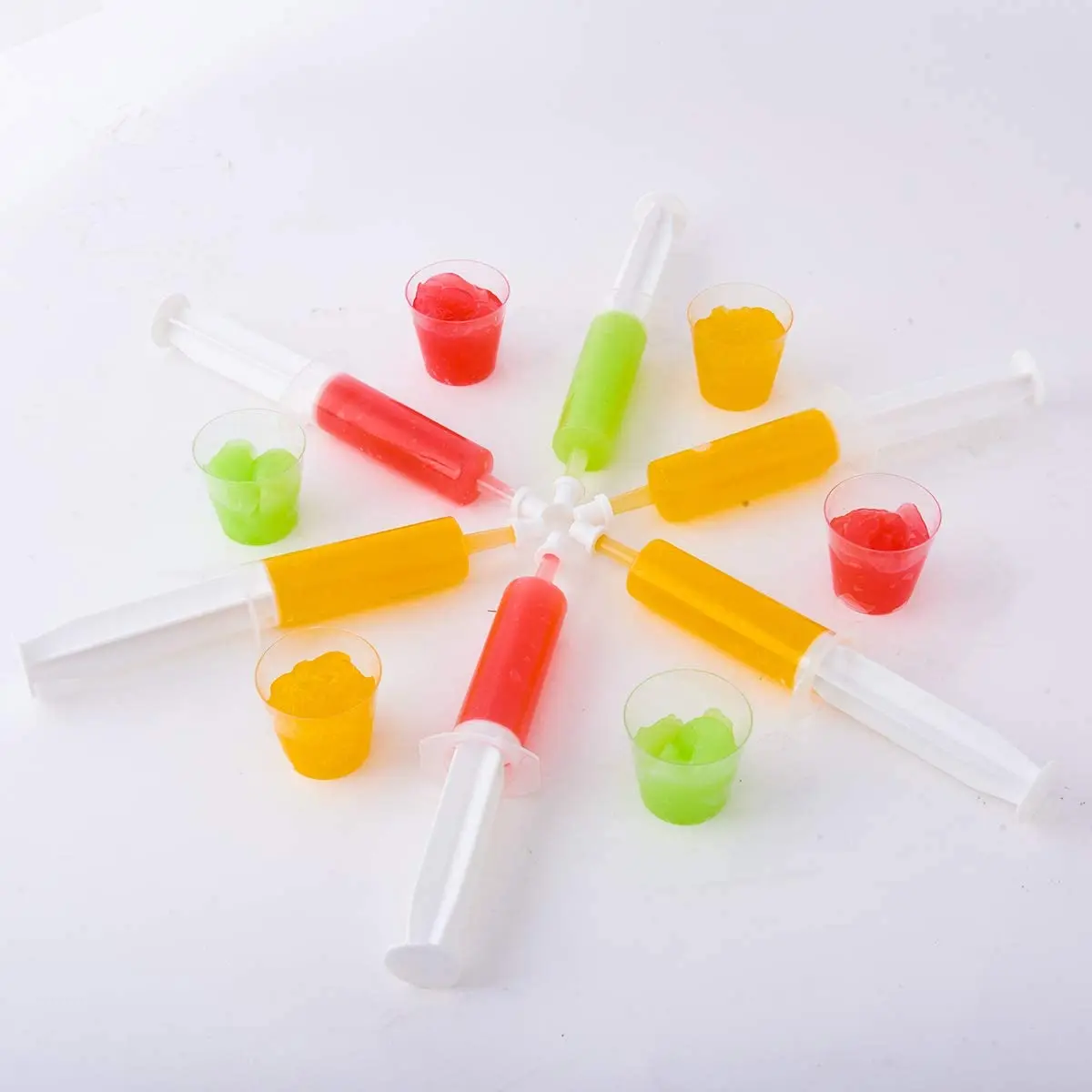 Disposable White Jello Shot Syringes With Cap