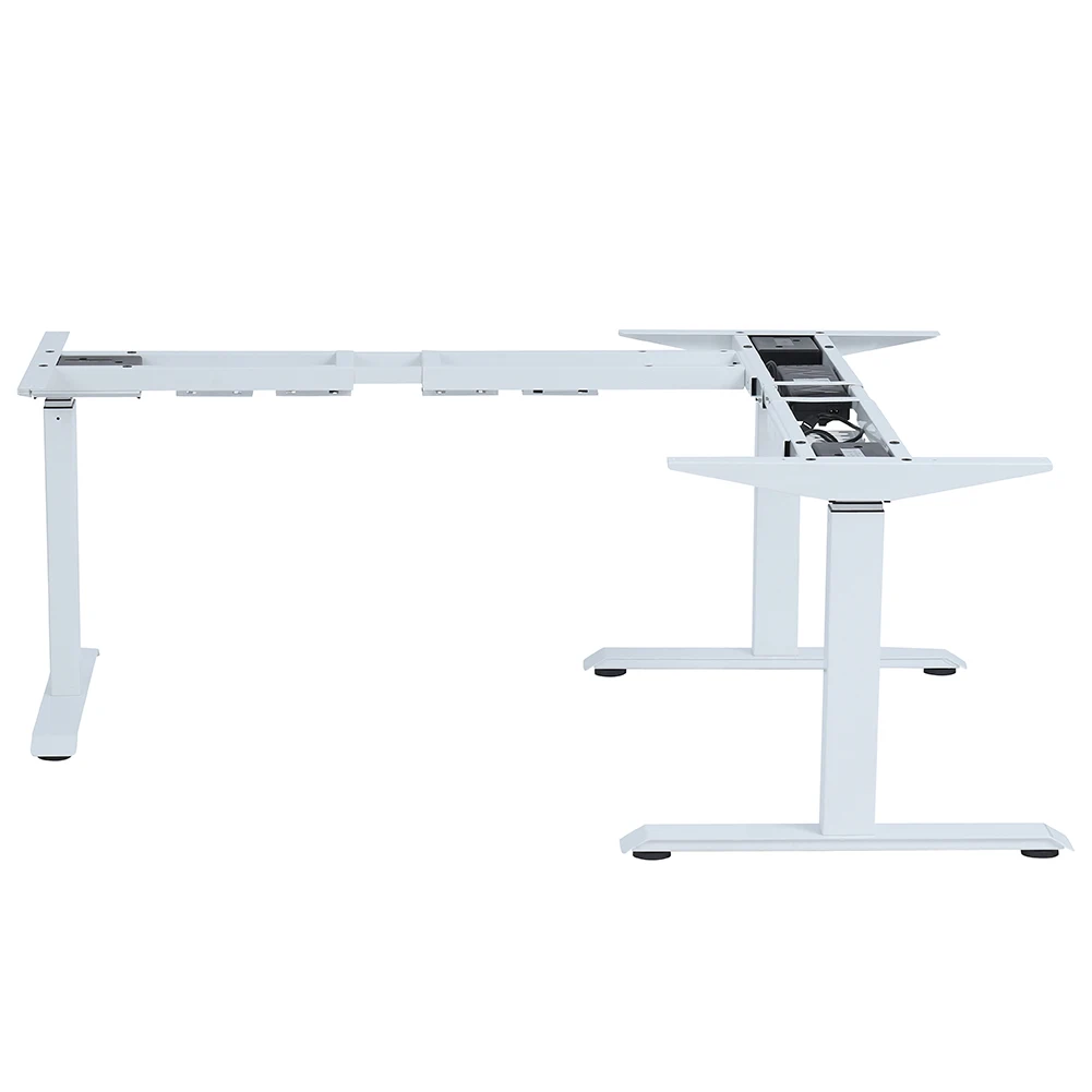 Height Adjustable L Shaped Corner Standing Computer Desk Frame Base