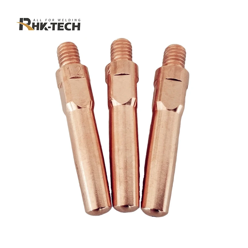 RHK TECH Wholesale MIG Welding Torch Consumables M6x45mm CuCrZr Welding Contact Tips for 200A 350A 500A MIG Torch