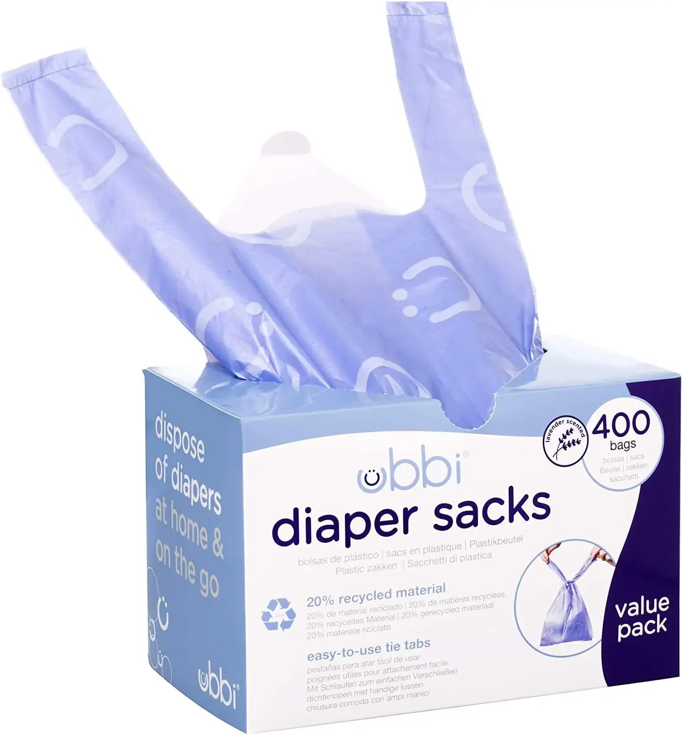 Custom Disposable Baby Diaper Waste Nappy Sack Bags 200 or 400 package Eco-Friendly Nappy Baby Trash Bag For Trash Bin