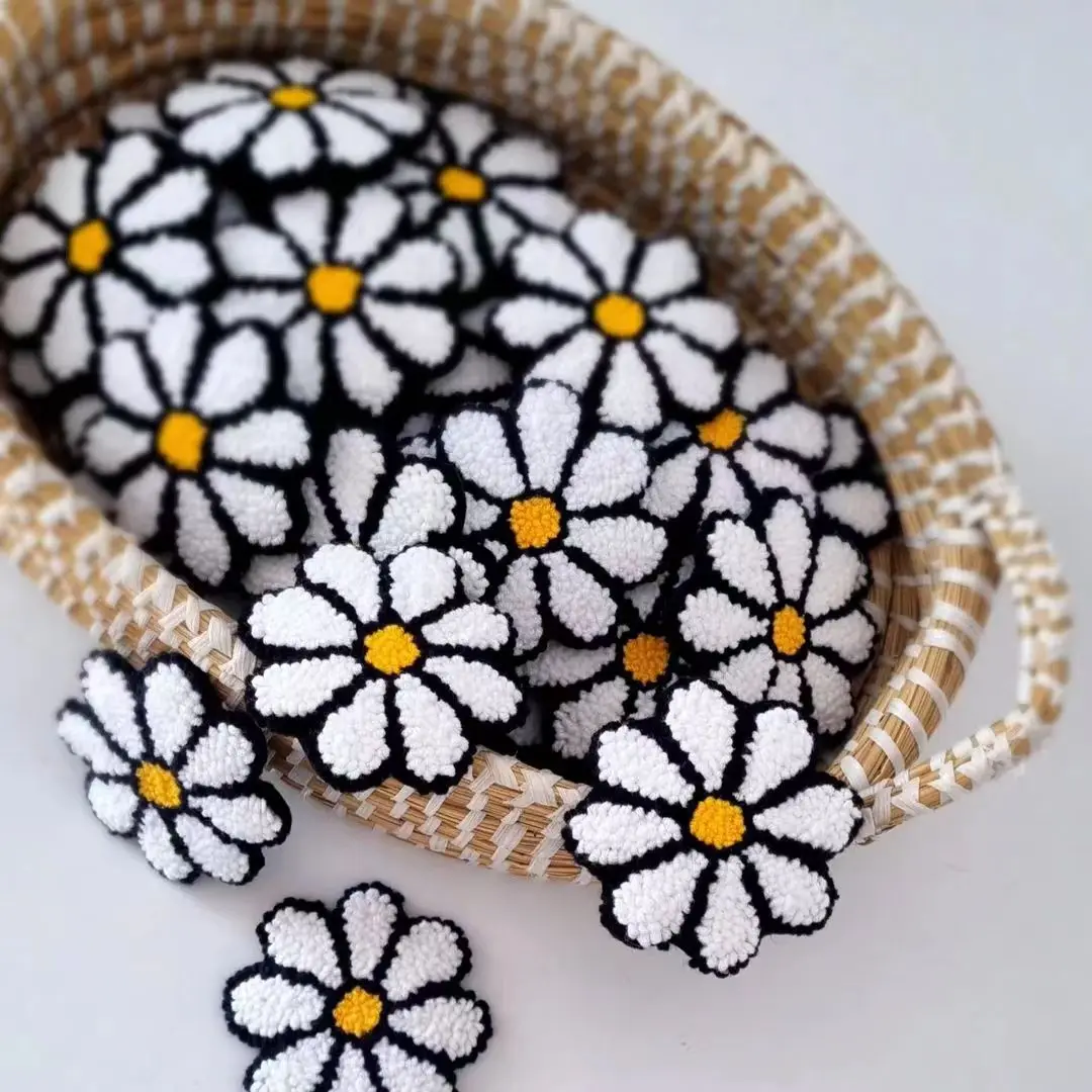 Wholesale Floral Iron On Punch Needle Patching Handmade Patches for Bag