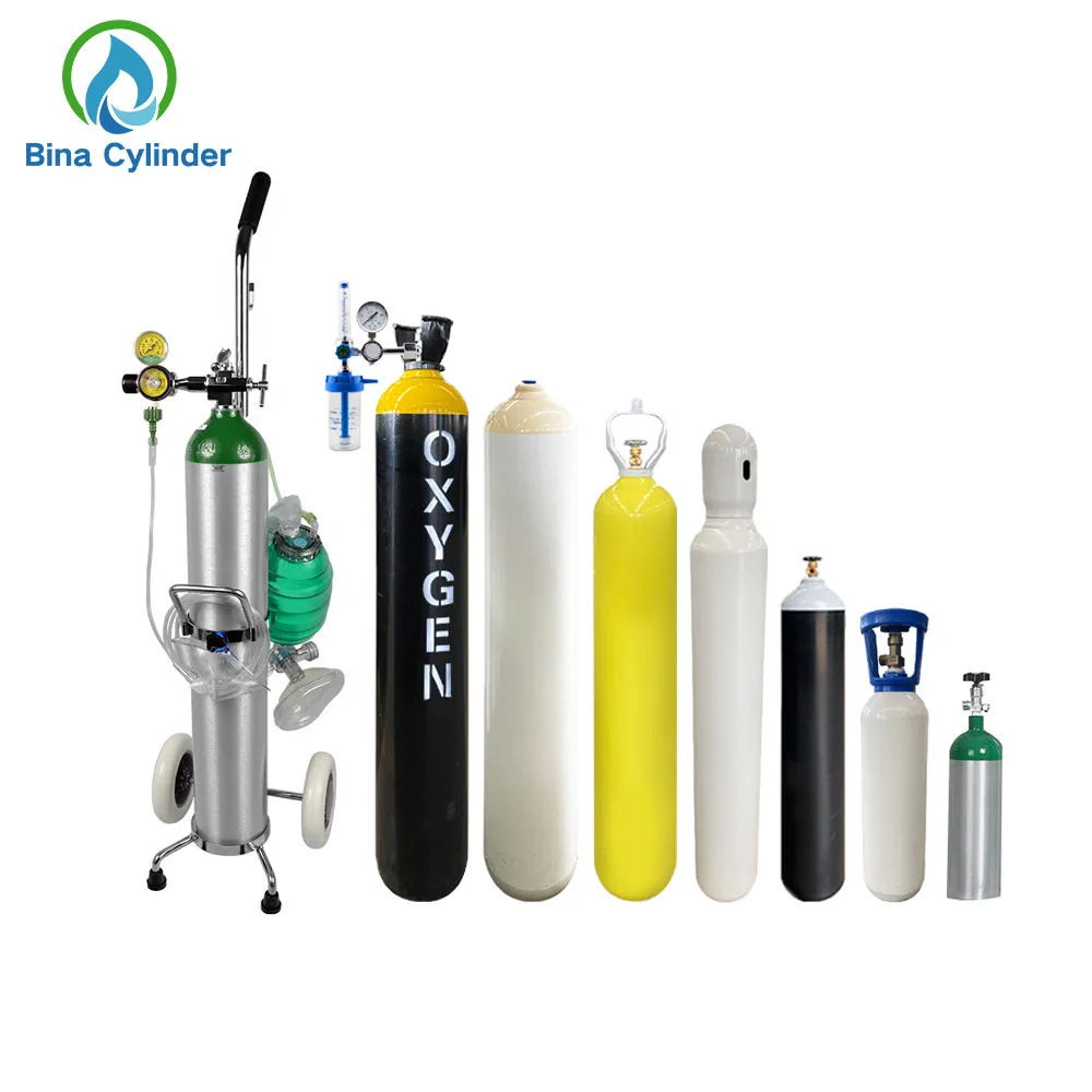 
High Pressure Medical Oxygen Cylinders Price With Valve Open Cap 