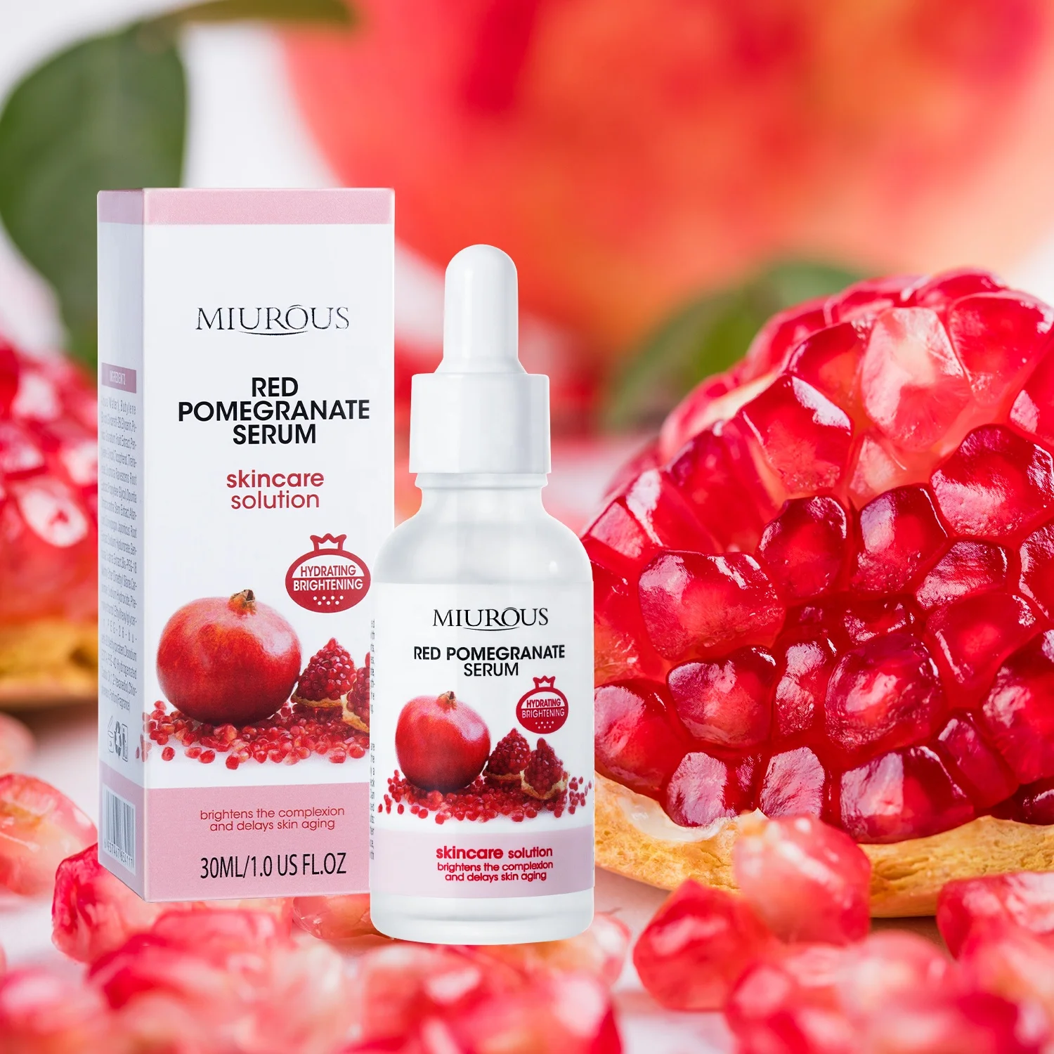 OEM ODM 100%, увлажняющая и укрепляющая антиоксидантная Сыворотка для лица с красным гранатом на заказ