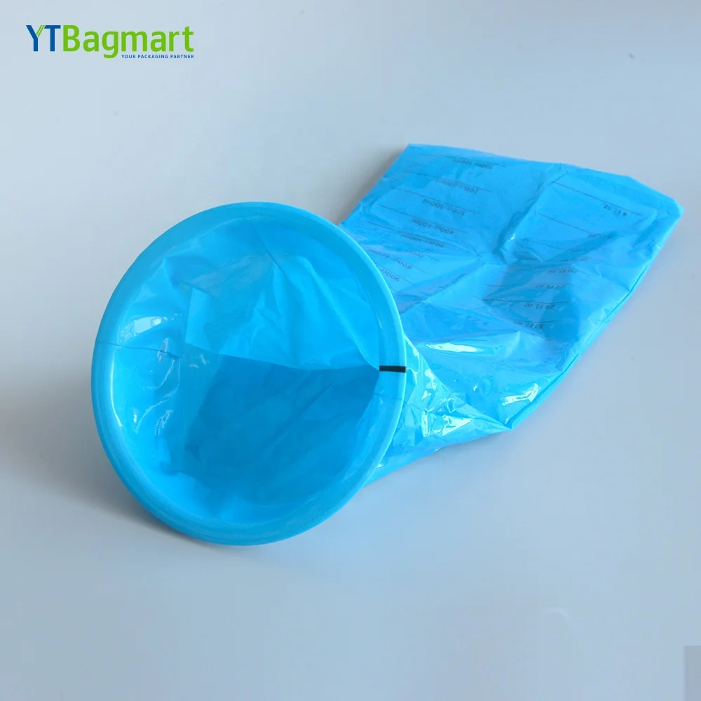 
YTBagmart Blue/White Medical Ldpe Airplane Travel Hospitals Disposable Barf Bag Travel Plastic Sickness Vomit Bags 