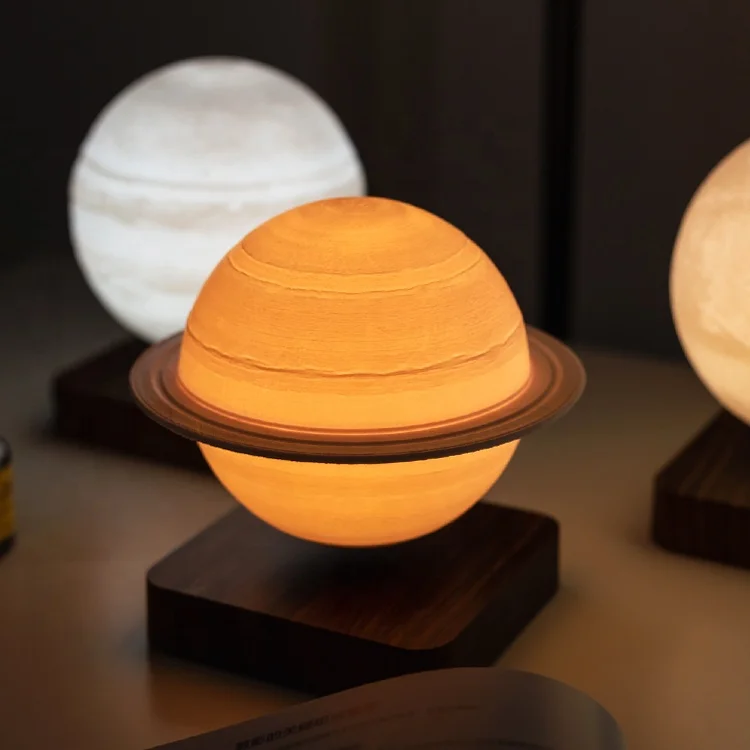 Nordic Creative Luxury Design Living Room Soft Light Magnetic Levitating Floating Saturn Table Lamp