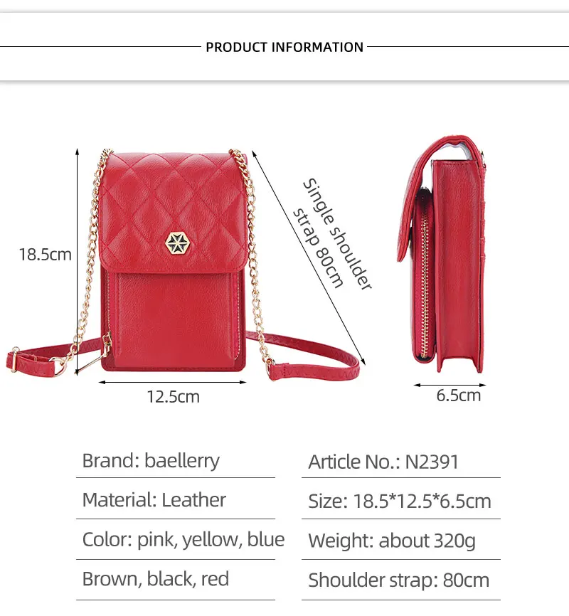 Baellerry Cell Phone Purse Wallet Small Crossbody Bags for Women Mini Shoulder Bag with Card Slot Trendy Mini Shoulder Bag