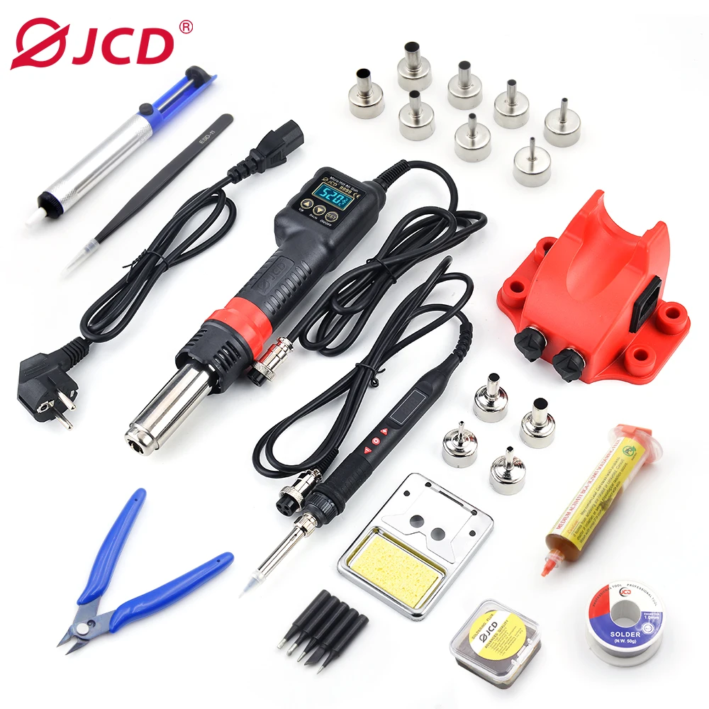 JCD8899-17 Professional Soldering Station Hot Air Gun Electronic Soldering Rework Station Hot Air SMD Soldering Station