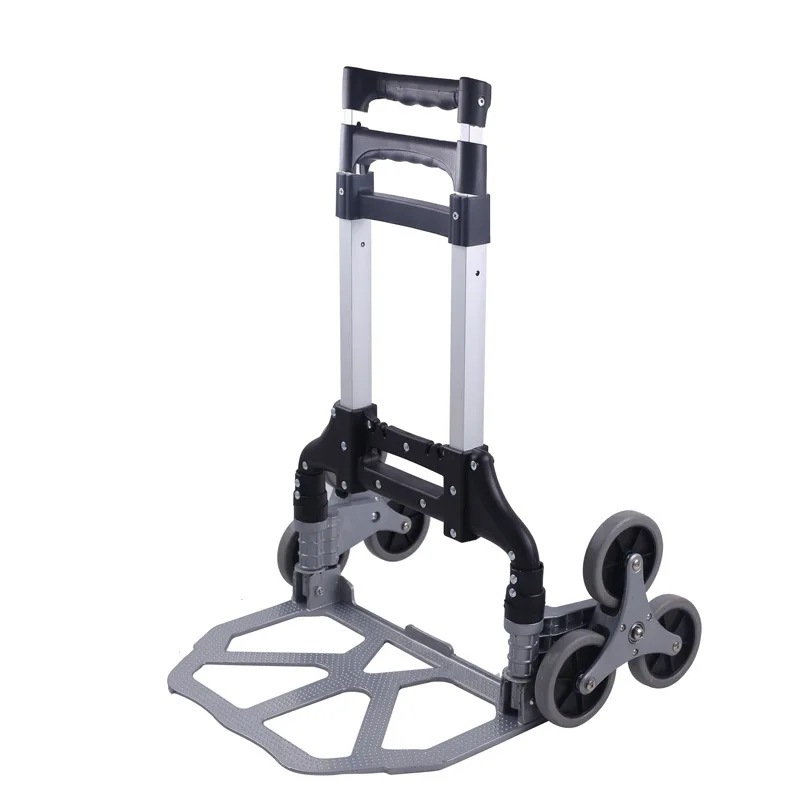 
Aluminum Alloy Stair Climbing Portable Folding Trolley For Home Shopping Cart Pull Goods Cart Luggage Cart 