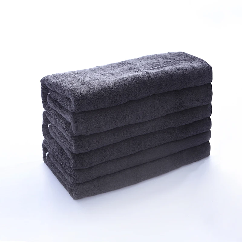 2021 eco-friendly luxury black 100%  bamboo fiber bath towels set
