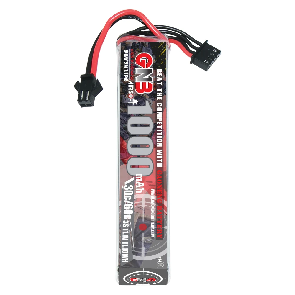 GNB GAONENG 1000MAH 3S 11.1V 30C 60C RC LiPo Battery AirSoft SM connector