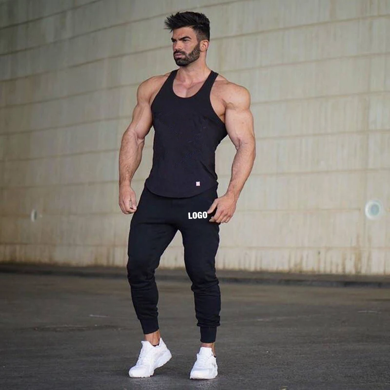  Custom cotton sweatpants gym sports pants for mens jogger pant Mens Gym Joggers Training Fitness Sweatpants Jogger Tie-up