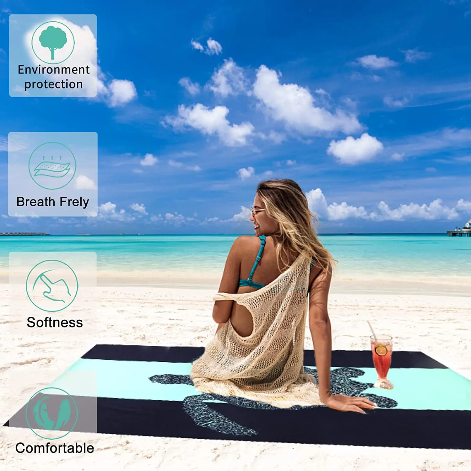 custom logo print quick dry eco friendly sand free microfiber beach towel terry cloth fabric