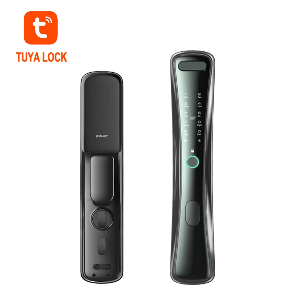 Биометрическая цифровая камера высшего качества, электронная система безопасности Tuya, умный дверной замок со сканером отпечатков пальцев