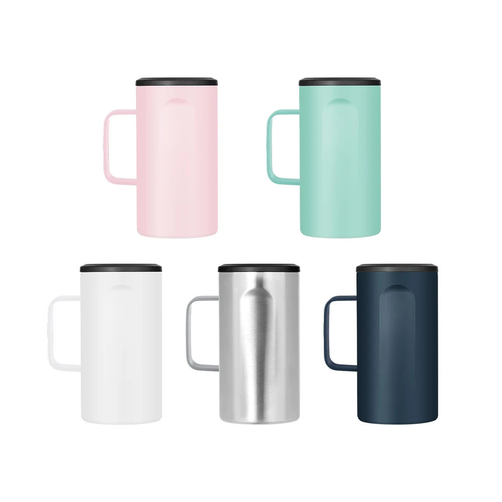  450ML Factory direct sale Wholesale Beer Can Cooler The new design non tipping can cooler 15 oz with handle