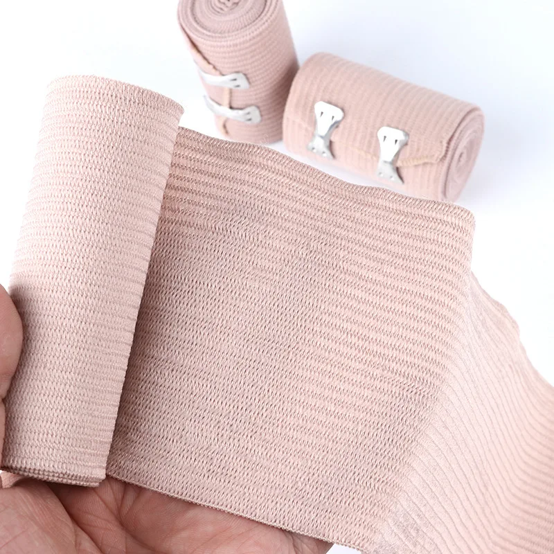 OEM CE Approved High Elastic Cohesive Elastic Bandage Skin Color Cotton Crepe Bandage for Hospitals Medical Crepe Bandage