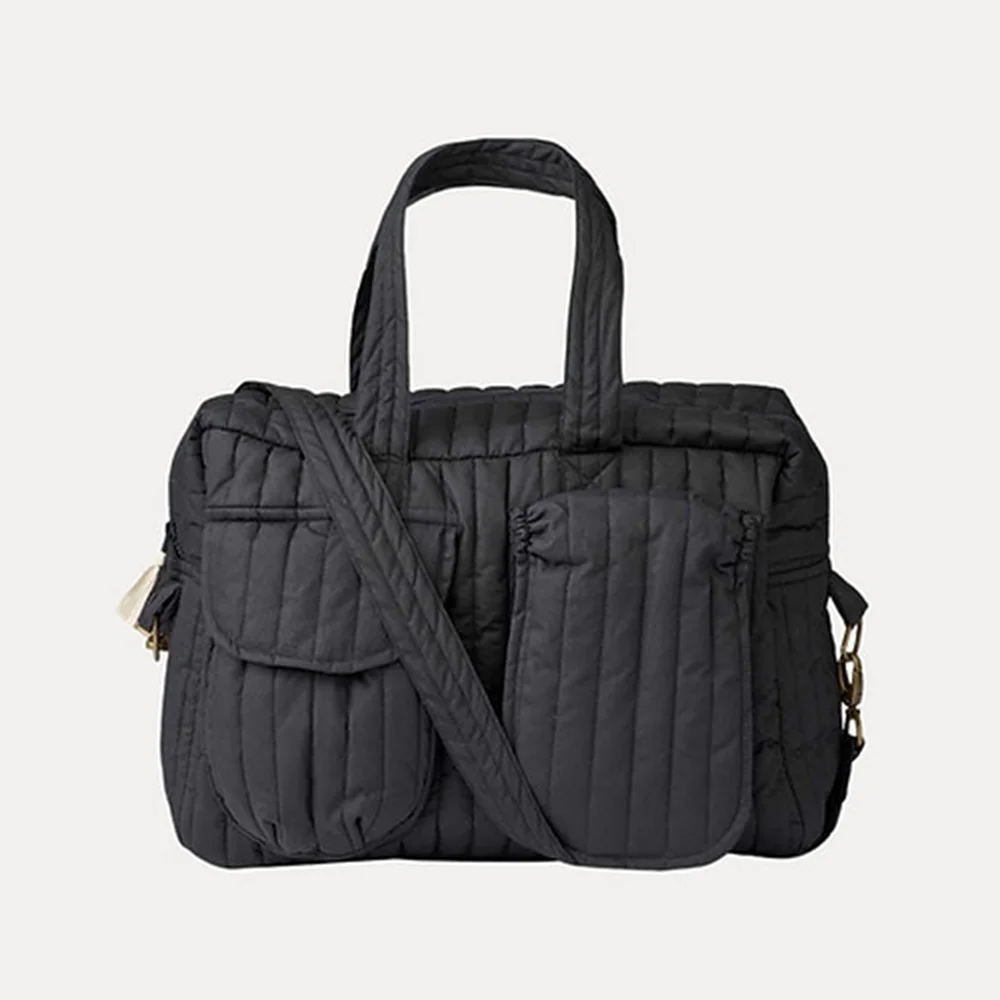 Custom Size Logo Quilted Padded Nylon Mom Mummy Mommy Diaper Nursing Tote Duffle Bag with Crossbody Strap